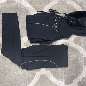 BEBE Hoodie Track Suit Black